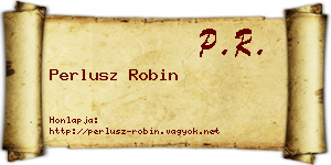 Perlusz Robin névjegykártya